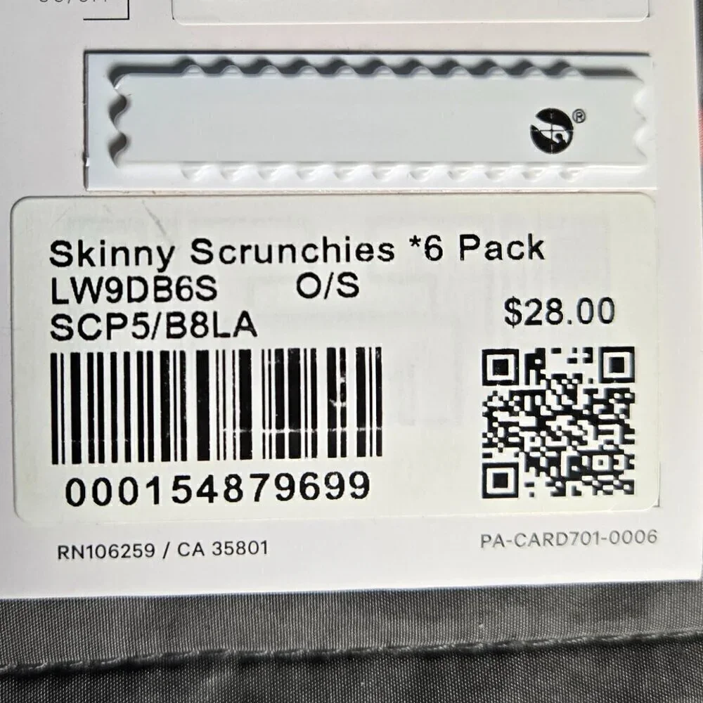 NWT Lululemon Skinny Scrunchies 6 Pack